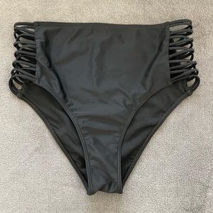 High Rise Black Bikini Bottoms